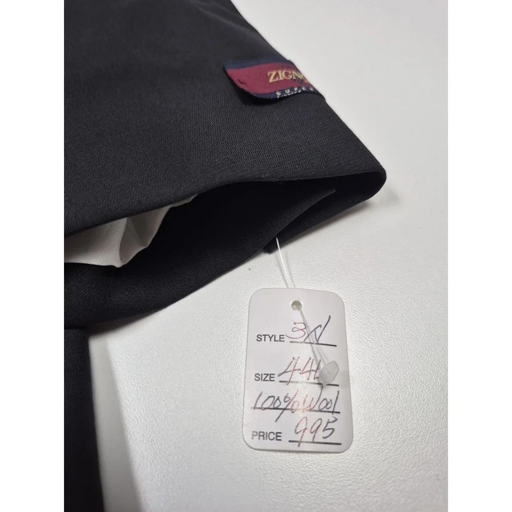 Roberto Zanieri Tuxedo Suit Mens 44 Long Black Wool 2 Piece 38x34 Italy NWT FLAW